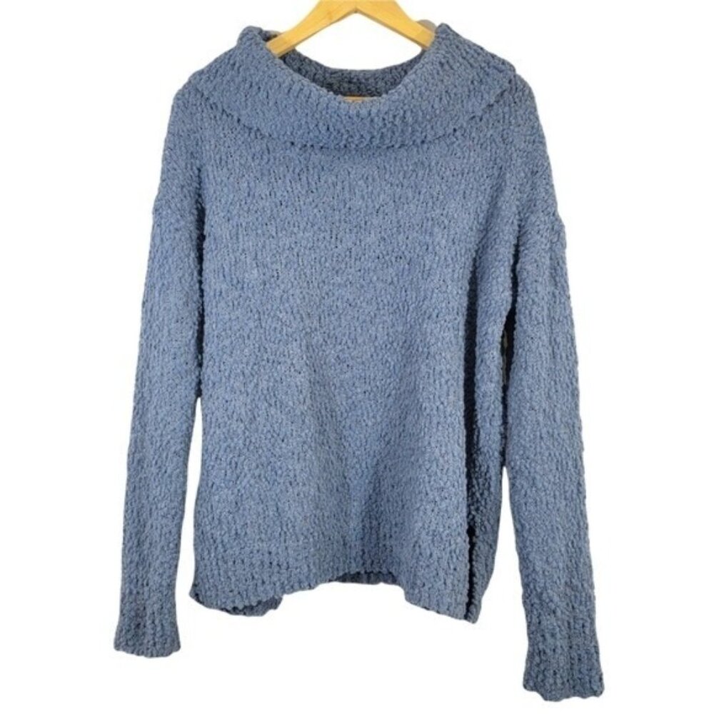 Pink Republic Sweater Blue Luxe Color Long Sleeve‎ Polyester Blend Womens Large